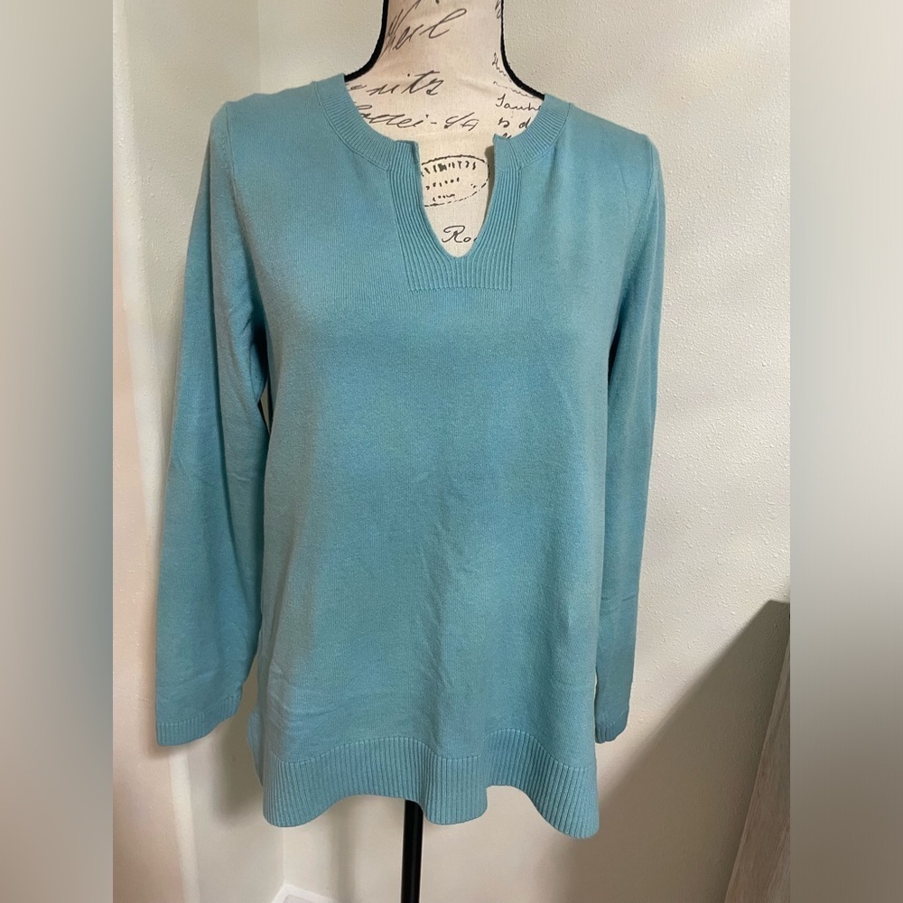 🍂 J. Jill subtle turquoise pullover sweater SZ medium